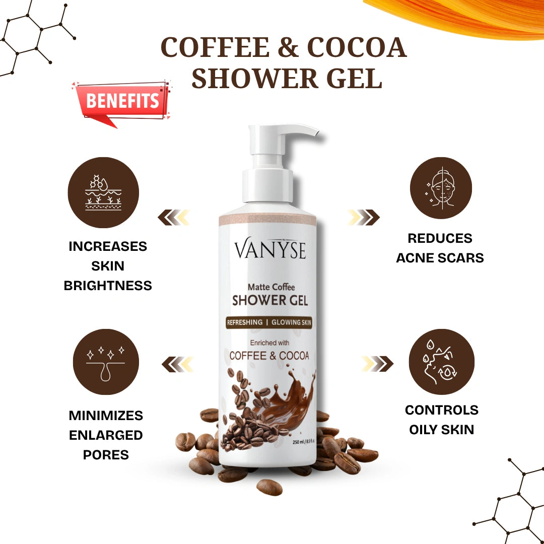 Vanyse Coffee & Cocoa Shower Gel - All Skin Types - 250 ML