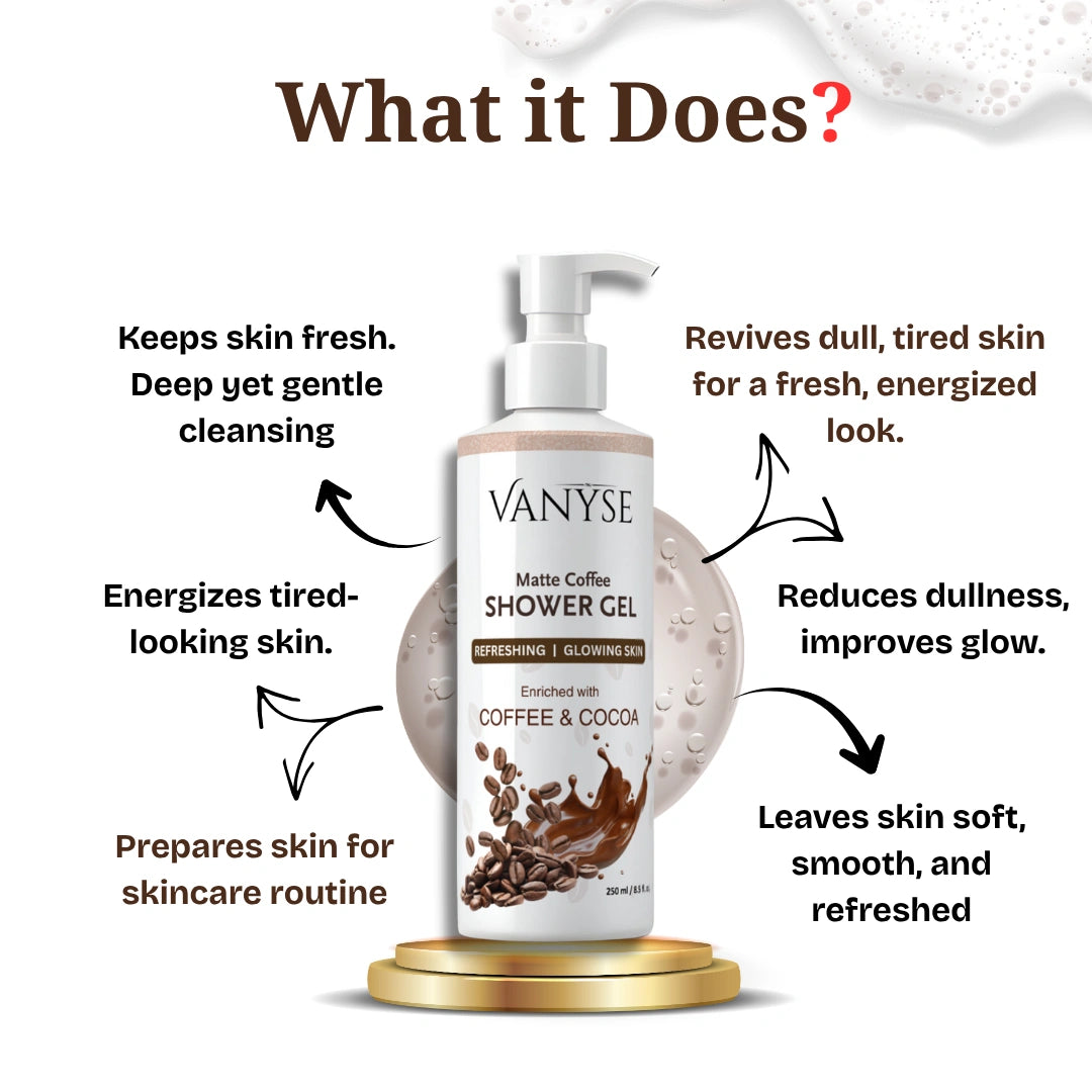 Vanyse Coffee & Cocoa Shower Gel - All Skin Types - 250 ML