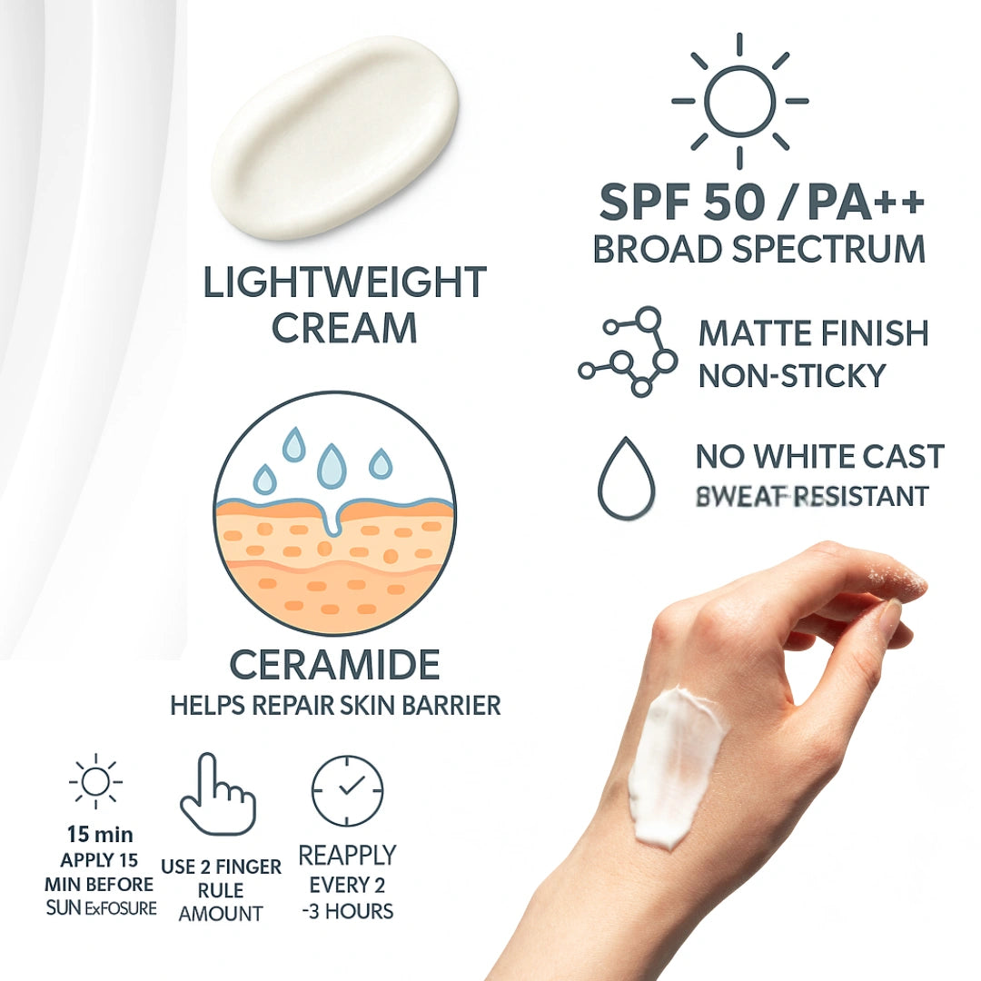 Vanyse SPF 50 PA++ Sunscreen with Ceramide - Unisex - 50g