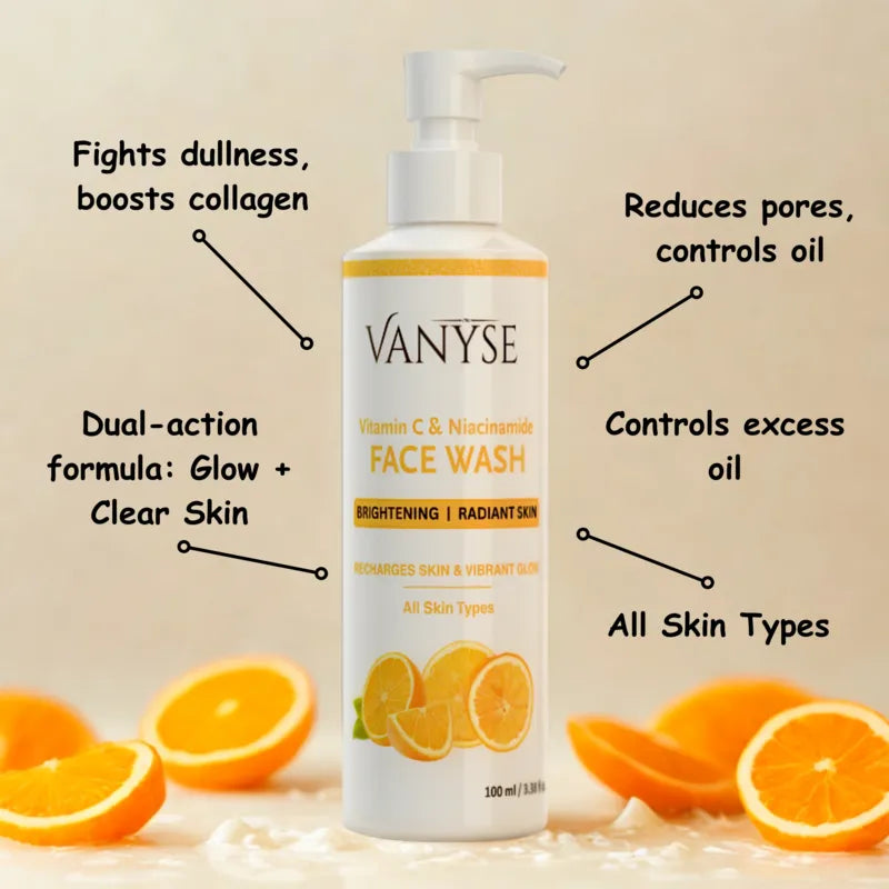 Vanyse Vitamin C & Niacinamide Face Wash 100 ML - For Men & Women
